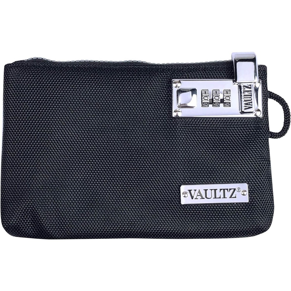 NWT! Vaultz Money‎ Bag with Lock - 7 x 5 x 0.5in Black